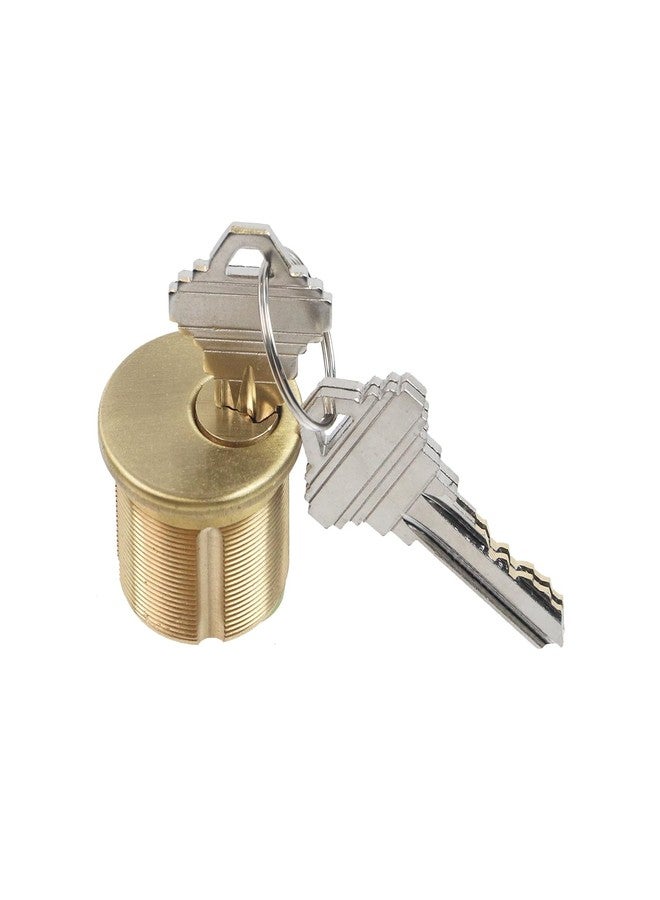 Nicerity 2 Pcs 1" Mortise Lock Cylinder Copper Security Door Locks Front Door and Exterior Gate Lockset Hardware with Keys, Gold - Image 5