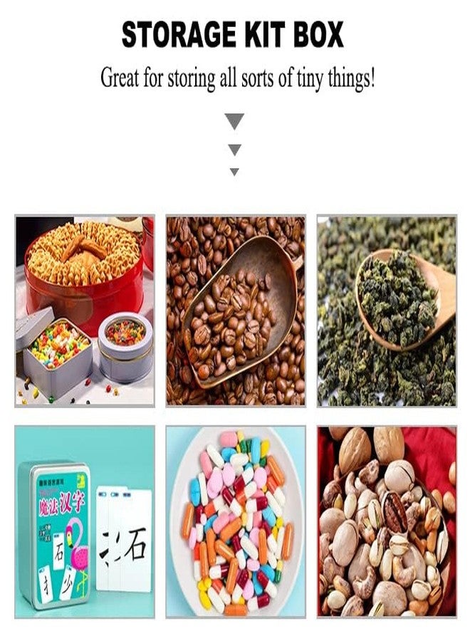 AKOAK صناديق معدنية فارغة مزودة بغطاء من AKOAK 4 قطع 3.7 × 2.4 × 0.8 بوصة للاستخدام في مجموعة الإسعافات الأولية، مجموعات البقاء، التخزين، الأعشاب، الحبوب، الحرف والمزيد (أبيض) - Image 3