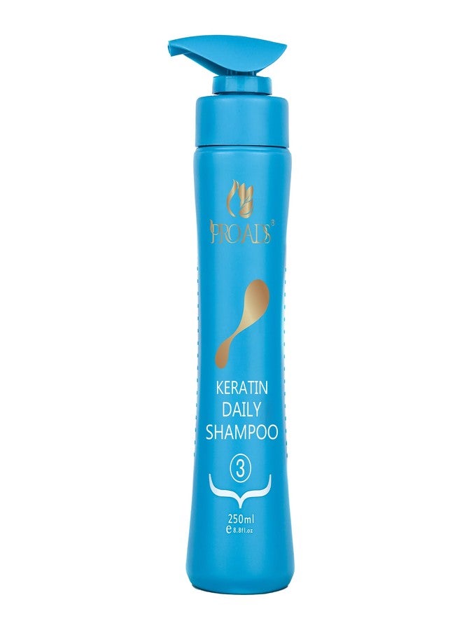 PRO ADS PROADS® Professional Keratin Daily Shampoo Smoothness and Shine with Protein Extracts Soothes Damaged & Frizzy Hair - 250ml - Image 1