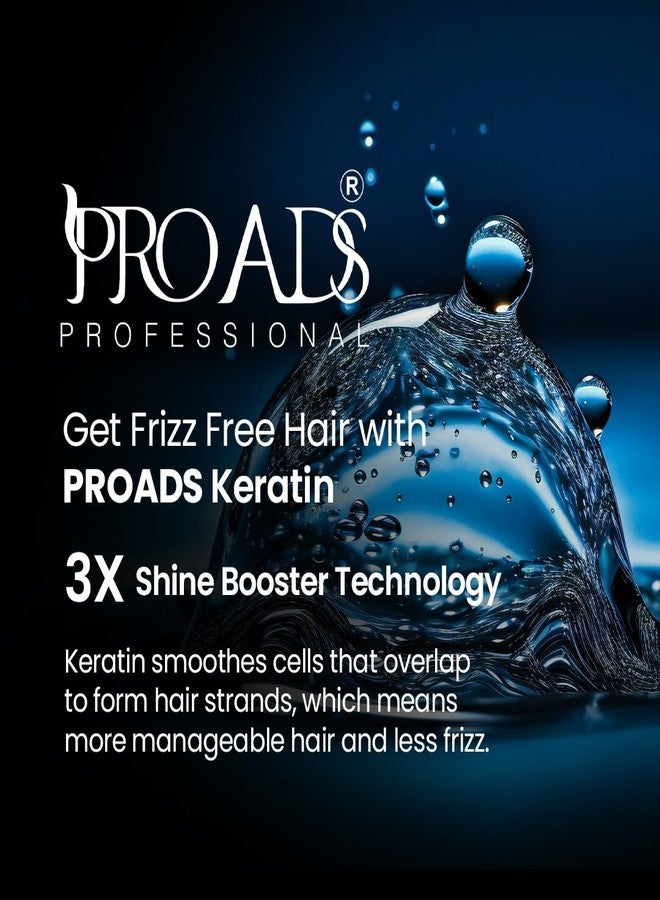 PRO ADS PROADS® Professional Keratin Daily Shampoo Smoothness and Shine with Protein Extracts Soothes Damaged & Frizzy Hair - 250ml - Image 3