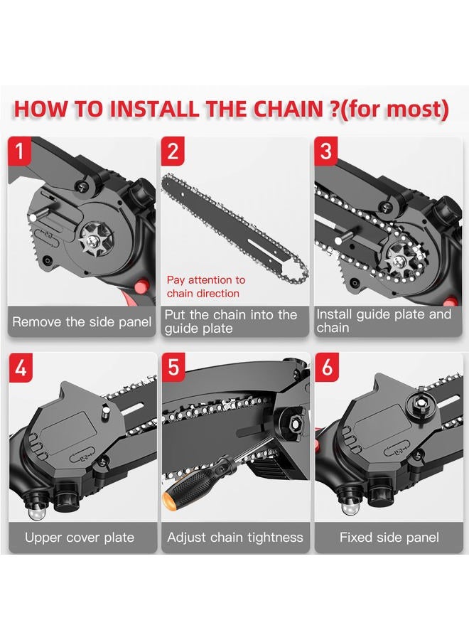 Fifchall [2 Pieces] 6 Inch Mini Chainsaw Chain, 6 Inch Replacement Chains for Cordless Electric Portable Mini Chainsaw, Guide Saw Chain for All 6-inch Mini Chainsaws for Wood Branch Cutting - Image 4