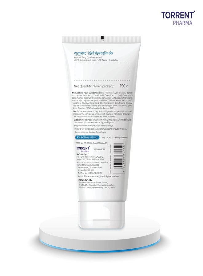 Torrent Dewsoft Moisturising Cream 150g with Coconut & Aloe for Daily Hydration - By Torrent Pharma - Image 2