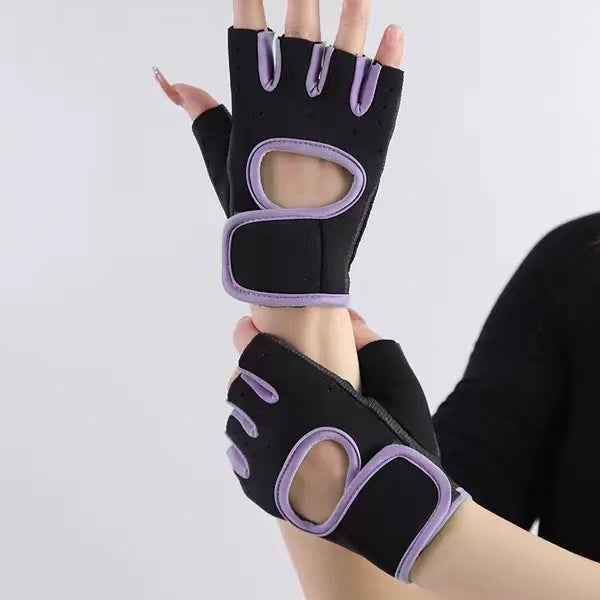 Generic Breathable Gym Gloves for Sports Training Purple  - Image 1