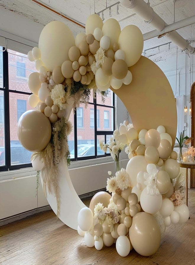 جانينوس بالونات بلون البشرة محشوة بطبقتين مع بالونات سوداء في الداخل - قوس بالونات لاتكس بلون بني مشمشي مطفي مع 5 بوصات و12 بوصة و18 بوصة، طقم قوس بالونات بوهو سميك مزدوج الطبقات للحفلات - Image 4