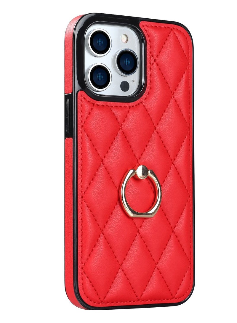 Suteni Back Cover Leather Ring Buckle Phone Case for iPhone  - Image 1
