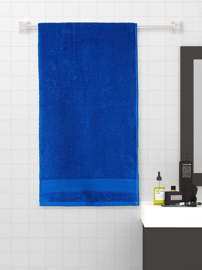Spaces 100 Cotton Bath Towel Ladies Ultra Absorbency Easy Care Light Weight 400 GSM Blue Cotton Towels for Bath - Image 1