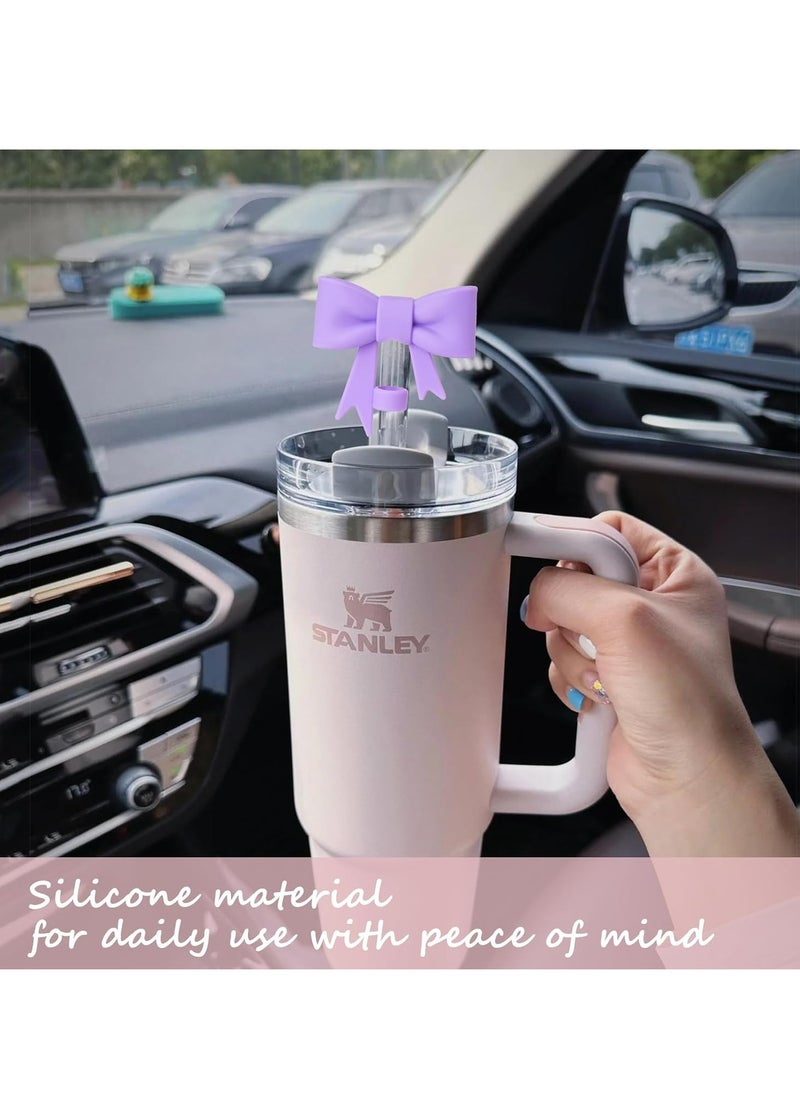Oasisgalore Cute Silicone Straw Lid Covers for Stanley 40/30 oz Tumblers, Reusable Bow Toppers, 7-Pack Straw Protectors  - Image 4