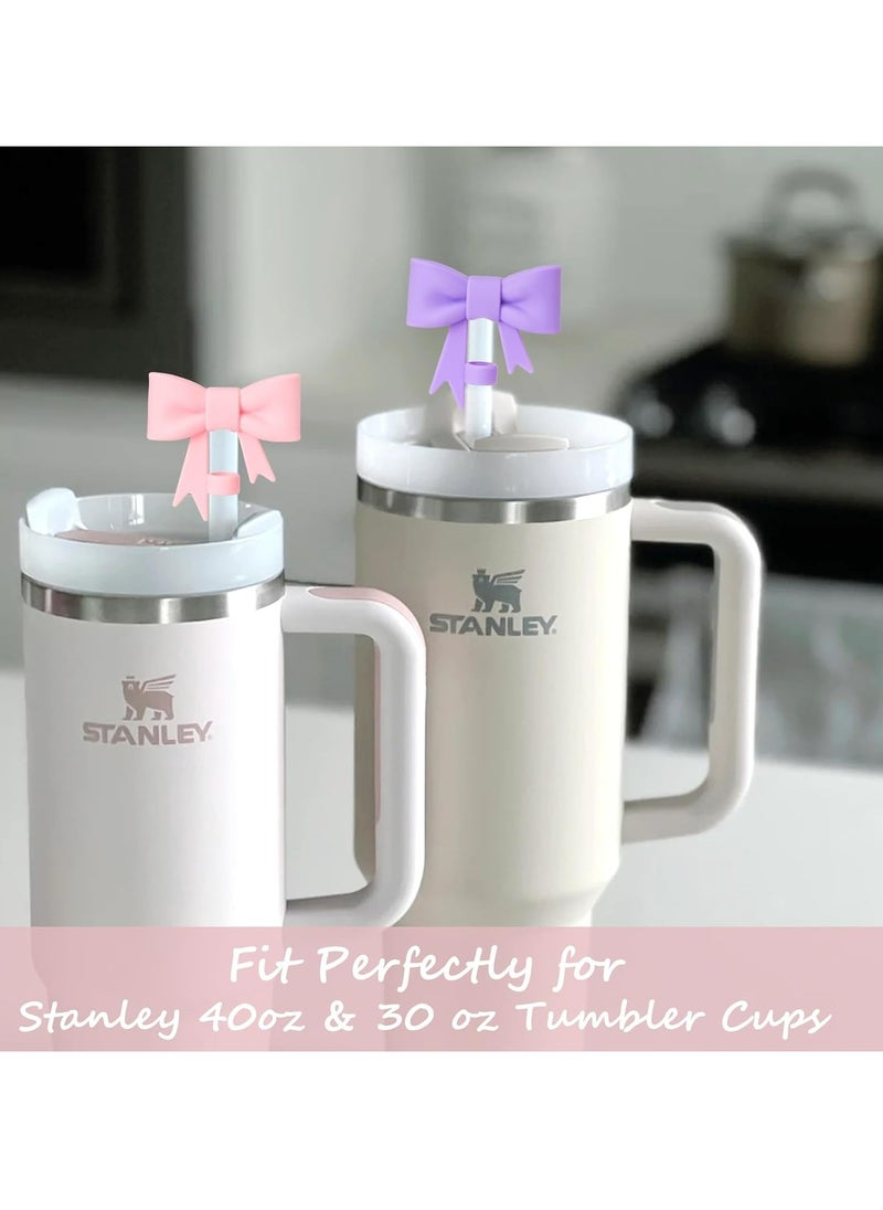 Oasisgalore Cute Silicone Straw Lid Covers for Stanley 40/30 oz Tumblers, Reusable Bow Toppers, 7-Pack Straw Protectors  - Image 5