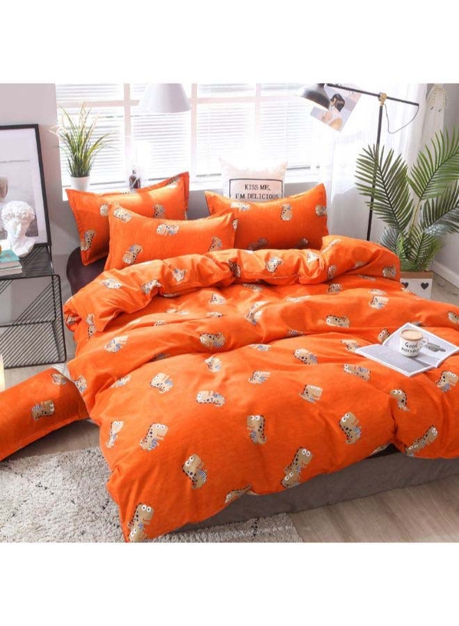 NIBEMINENT 4-Piece Dragon Duvet Cover Set Polyester Orange - Image 2