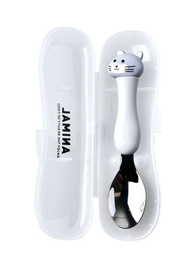 نيبمينينت ملاعق من الإستانلس ستيل بتصميم حيوان كرتوني جميل رمادي 17.00x2.00x5.00سم - Image 1