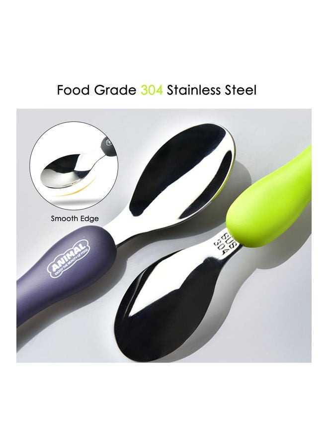 نيبمينينت ملاعق من الإستانلس ستيل بتصميم حيوان كرتوني جميل رمادي 17.00x2.00x5.00سم - Image 2