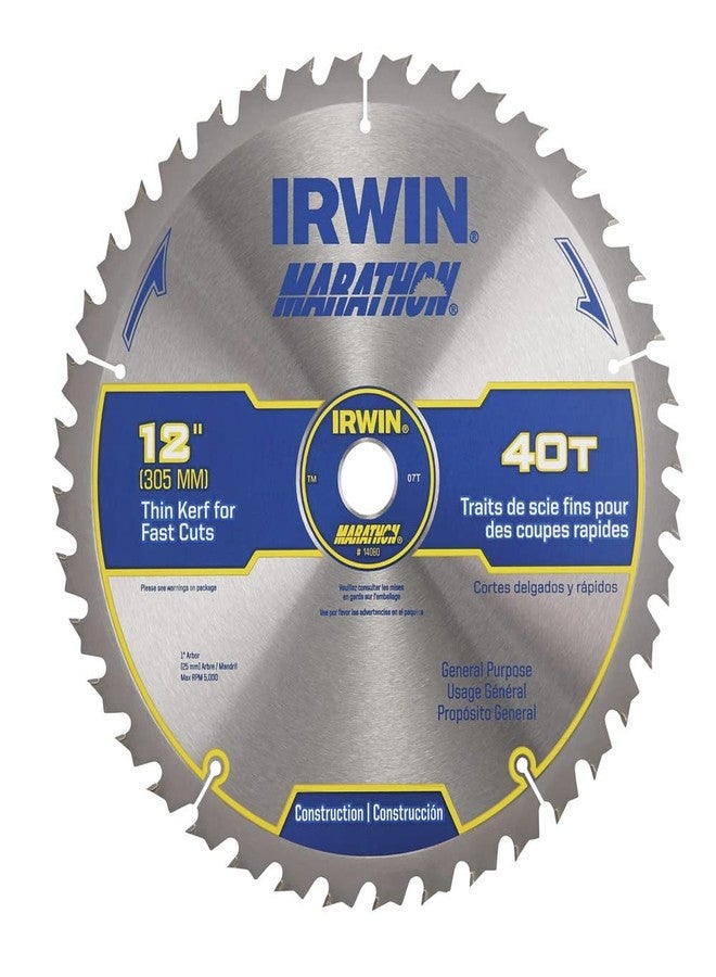 IRWIN Tools MARATHON Carbide Table/Miter Circular Blade, 12-Inch, 40T (14080) - Image 1