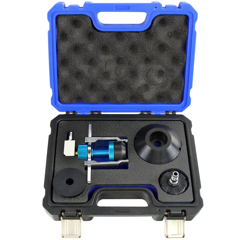 JoyFans Brake Clutch System Master Cylinder Adapter Kit Works with Brake Bleeder Tool for Car Truck Brake Fluid Replacement Automotive Universal 5PCS in Blue  Black Case