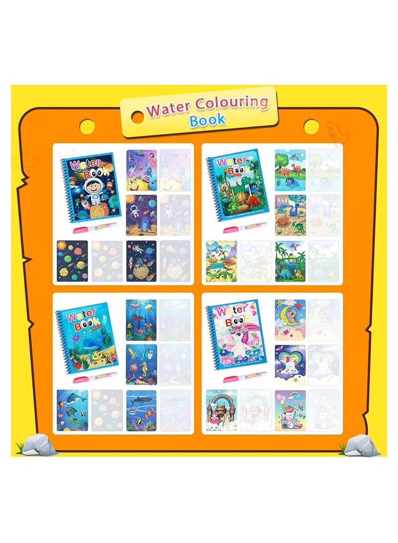 KASTWAVE 4-Piece Cartoon Water Coloring Magic Book With Water Pen For Toddlers And Kids - Image 5