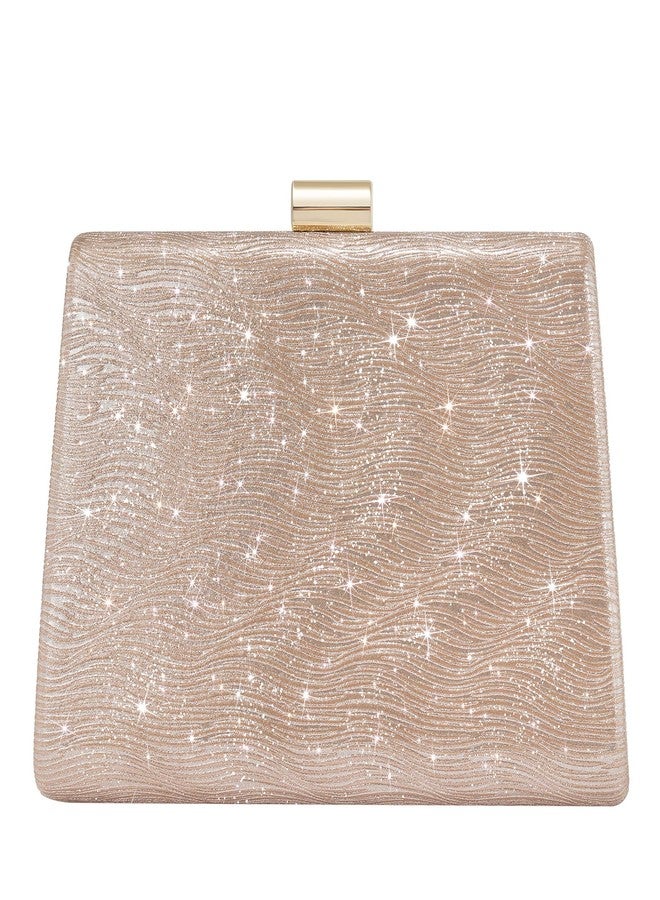 CHUNLI Sparkly Clutch Purses for Women Formal, Glitter Evening Bag with Detachable Chain for Wedding Prom Cocktail, Champagne - Image 1