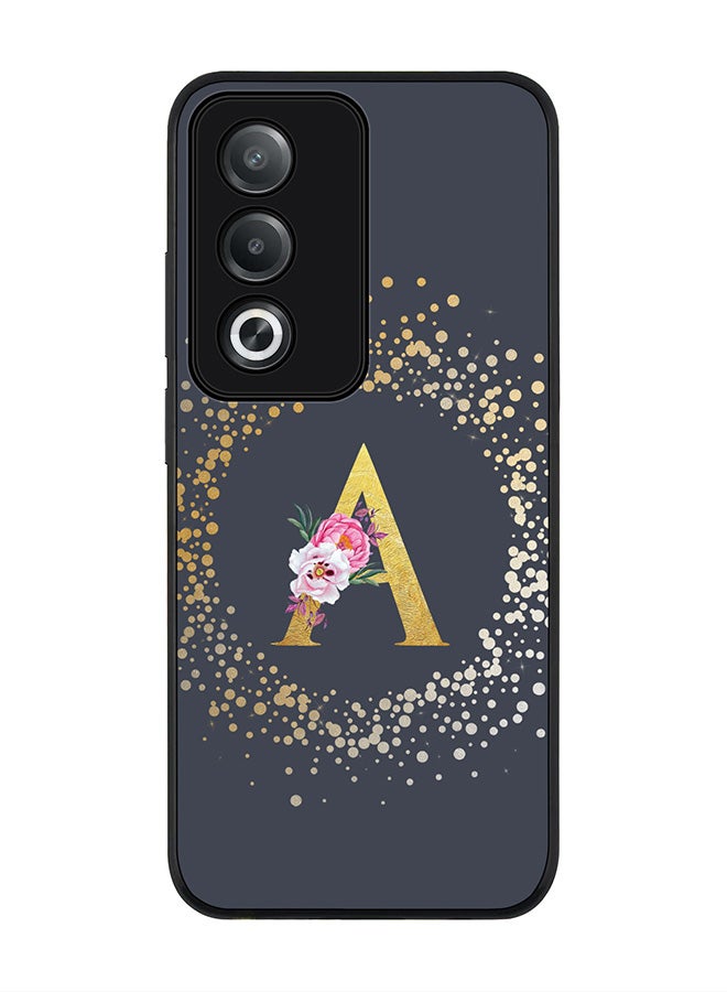 Stylizedd For Oppo A3 Pro / A80 Case,Slim fit Camera Protection, Shockproof Thin Phone cover - Custom Monogram Floral - A (Grey ) - Image 1