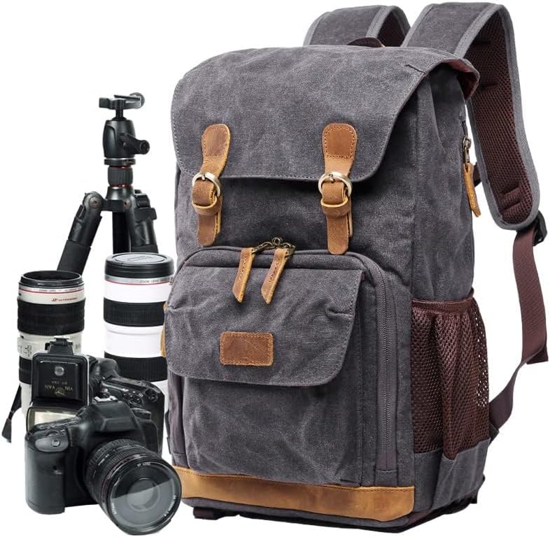eWINNER Water Resistant Camera Backpack for DSLR and Laptop - Dark Grey - Image 5