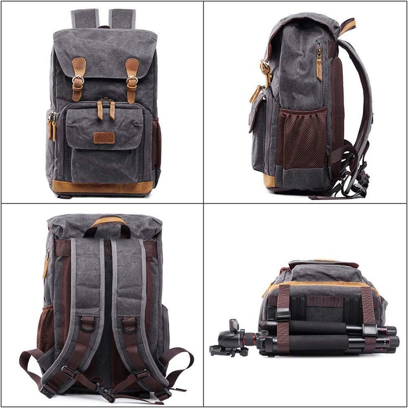 eWINNER Water Resistant Camera Backpack for DSLR and Laptop - Dark Grey - Image 4