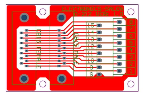 Electronics-Salon D-SUB DB15 Male/Female Header Breakout Board, DSUB Terminal Block, Connector. - Image 4