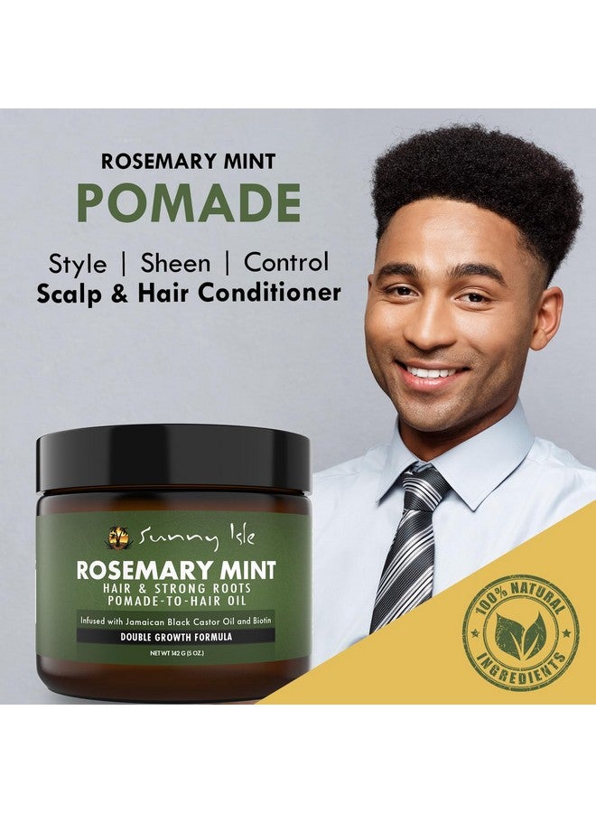 Sunny Isle Rosemary Mint Hair & Strong Roots Pomade-To-Hair Oil 5Oz | Double Growth Formula | Infused With Biotin & Jamaican Black Castor Oil | Sealant For Dry Hair & Split Ends - Image 3