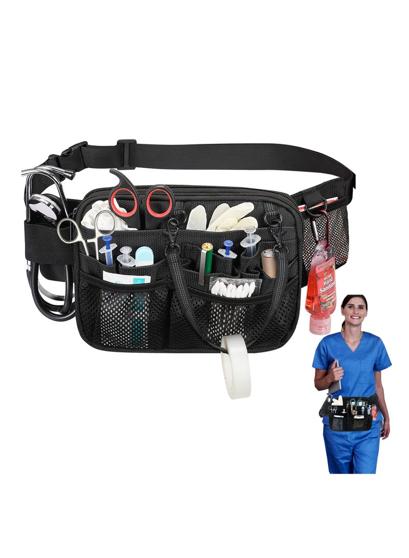 Excefore Nurse Pack, Multi Compartment Medical Gear Pocket Nursing Organizer Bag with Tape Holder and Utility Storage for Stethoscopes, Bandage Scissors, and Emergency Supplies, Student and Nurse Use - Image 1