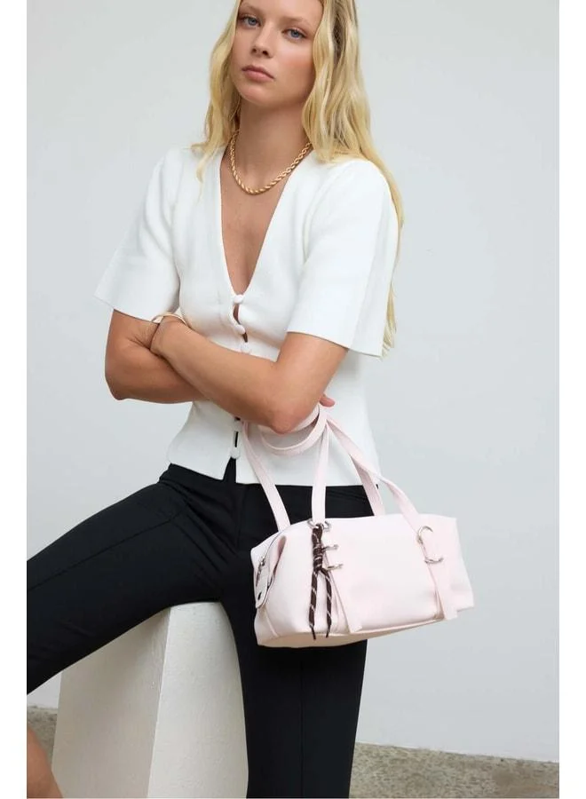 Shule Bags  Gia Charmlı Oval Bag in Powder Pink. for Women | Best Price UAE