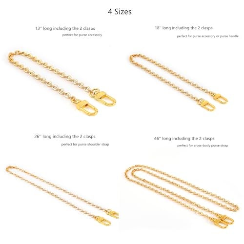 Xiazw Mini Copper Purse Chain Shoulder Crossbody Strap Bag Accessories Charm Decoration (Bright Gold, 46‘’) - Image 2