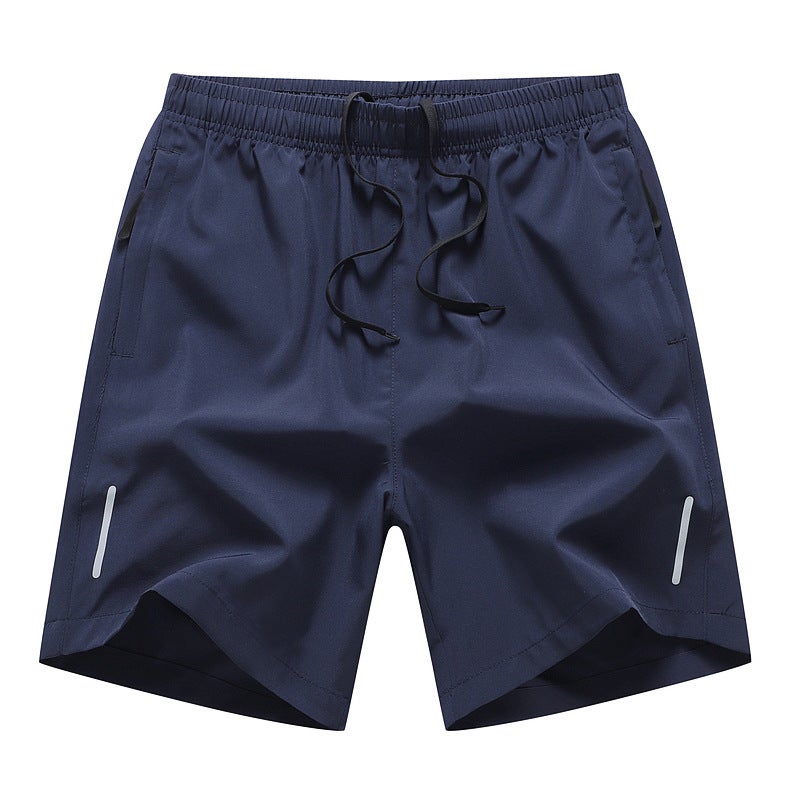 Summer Casual Five-point Pants Mens Thin Quick-drying Reflective Strip Shorts Youth Outer Wear Sports plus size Loose Beach Pants 8907-Blue  - Image 5