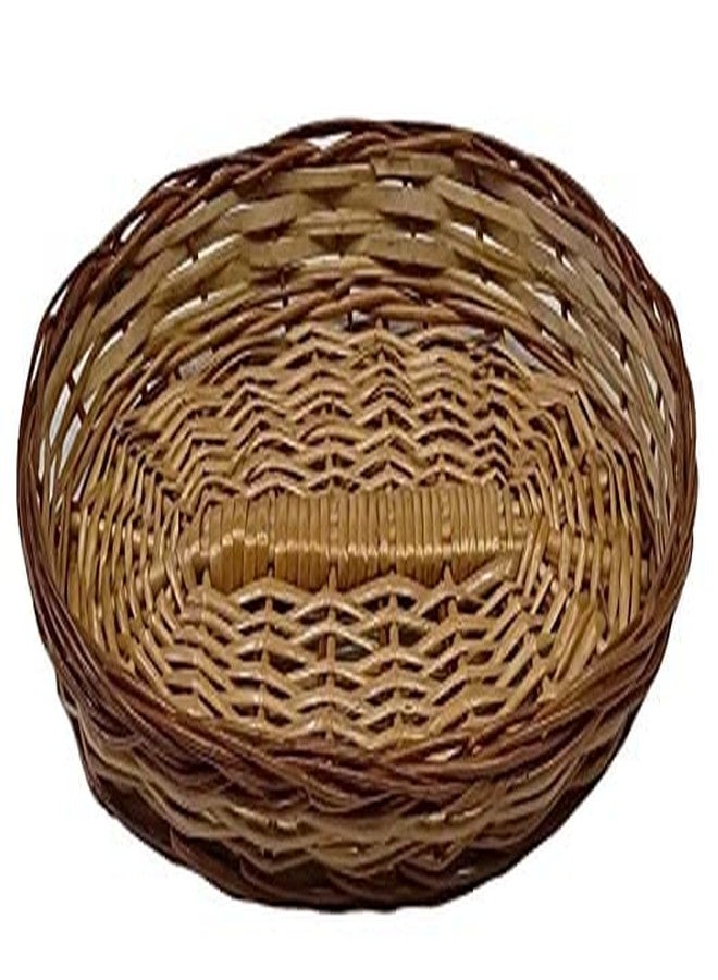Avika Multipurpose Handmade Eco Friendly Oval Shape Bamboo Basket | Hamper Chocolate Dry Fruit and Fruits Packing Basket - Size (11x7) inches - Image 1