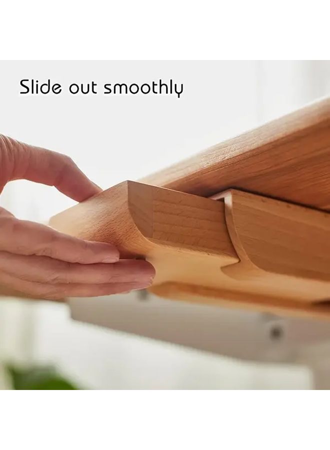 Large Walnut Under Desk Hidden Drawer Organizer Slide Out Storage with Phone Holder - Image 5