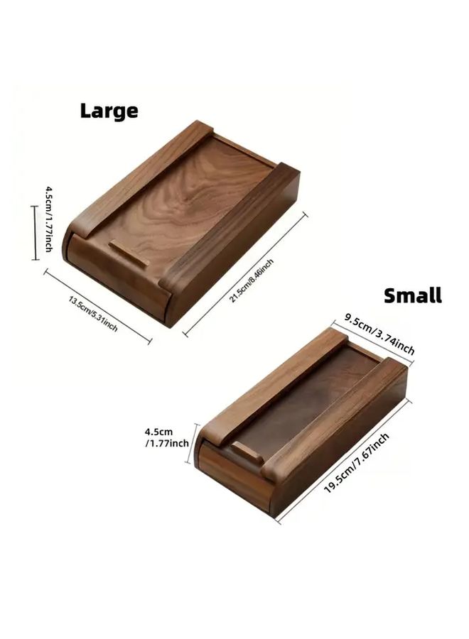 Large Walnut Under Desk Hidden Drawer Organizer Slide Out Storage with Phone Holder - Image 2