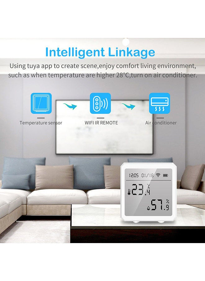Generic - Tuya Smart WiFi Temperature Humidity Sensor Indoor Hygrometer Thermometer APP Remote Control with LCD Screen T&H Sensor ℃/℉ Switchable Compatible with Alexa Google Home - Image 1