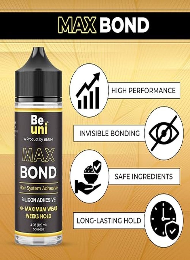 Beuni Max Bond Hair Patch Glue For Men - Super Hold Up To 4+ Weeks | Hair Wig Glue Adhesive | Strong Hold, Water Proof, Skin Friendly | Pack of 1 (120 ML) - Image 4