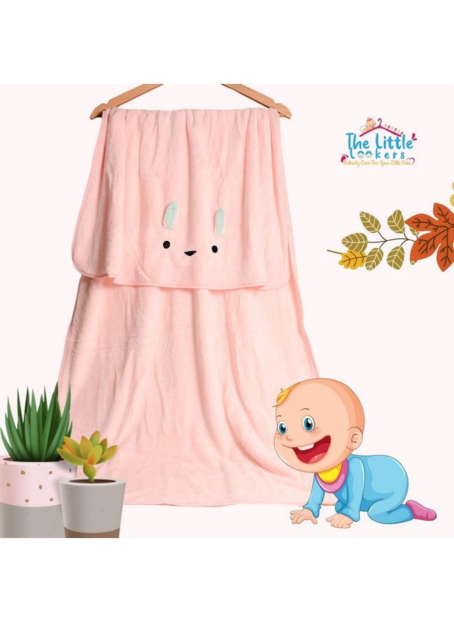 The Little Lookers Microfiber Kids Bath And Hand Towel|Quick Dry| Super Absorbent| Super Soft Rabbit Bath Towel For Babies|Toddler(Babypink,Pack Of 2)  - Image 4
