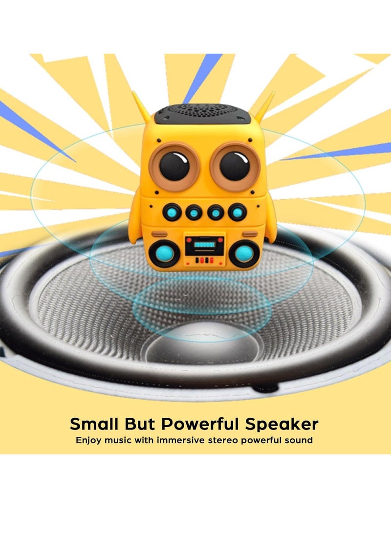 General Cartoon Mini Bluetooth Speaker, Small Bluetooth 5.0 Speaker IP65 Wireless Bluetooth Mini Speaker Cute Robot Portable Wireless Speaker Miniature Wireless Robot Speaker for Home Camping Beach Outdoor  - Image 4