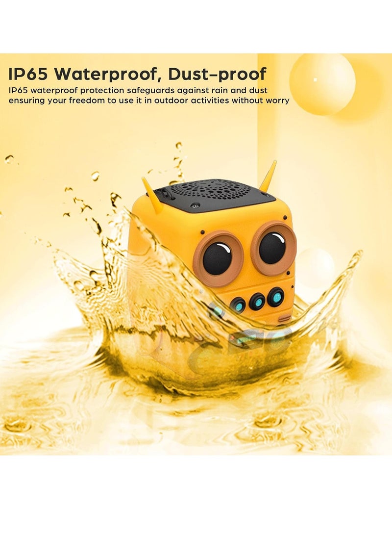 General Cartoon Mini Bluetooth Speaker, Small Bluetooth 5.0 Speaker IP65 Wireless Bluetooth Mini Speaker Cute Robot Portable Wireless Speaker Miniature Wireless Robot Speaker for Home Camping Beach Outdoor  - Image 5