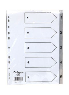 Deluxe Grey 1-5 Pvc Index Divider 