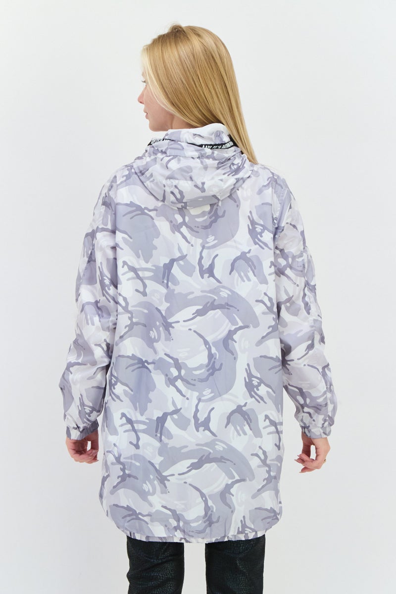 Aape By A Bathing Ape Women Camouflage Windbreaker Jacket, White Combo - Image 2