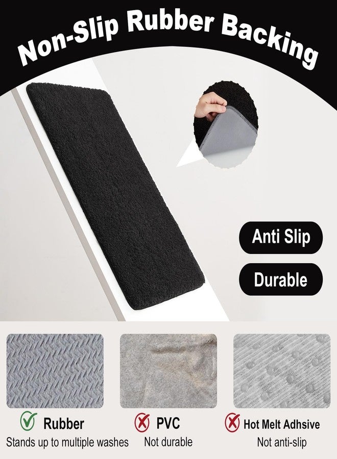 TYUU Black Bathroom Rug, Ultra Soft Bath Rugs Non Slip Washable, Super Absorbent Quick Dry Small Bath Mat with Rubber Backing for Bathroom Floor, Shower, or Sink, Black 16" x 24" - Image 4