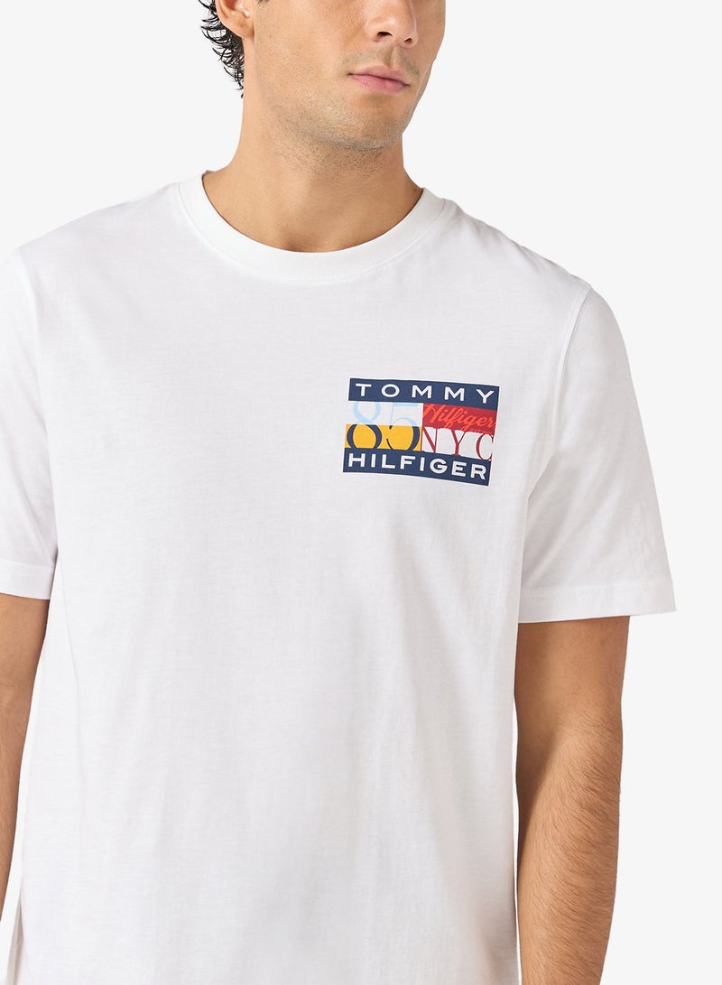 TOMMY HILFIGER Logo Print Jersey Crew Neck T-Shirt - Image 3