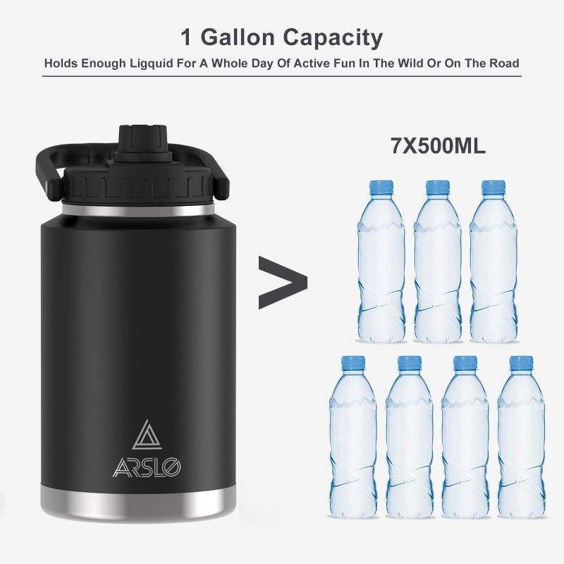 Arslo large Insulated Water Jug With Handle, One Gallon Insulated Water Bottle, 1 Gallon Stainless Steel Water Jug - Image 3
