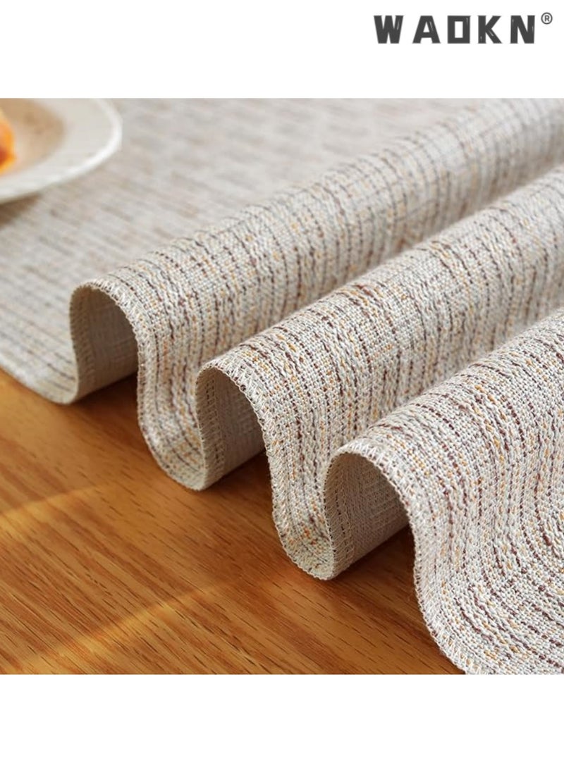 WAOKN Table Runner, 30 * 180 CM Burlap Table Runner for Modern Farmhouse Decor, Natural Cotton Woven Runner with Tassels for Wedding Party Farmhouse Dining Table Decor  - Image 3