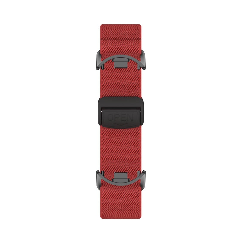 For Xiaomi Smart Band 10 / 9 / 8 Metal Head Magnetic Plastic Buckle Elastic Nylon Watch Band(Red) - Image 3