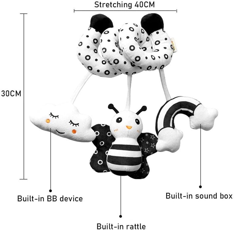 Hanging Toys for Baby Stroller, Animal Stroller, Car Seat, Hanging Rattles, Crib Pram for Newborns (BEE) - Image 3
