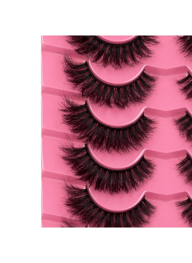 FANXITON False Eyelashes Fluffy Thick 8D Volume Wispy Faux Mink Lashes Cat-Eye 16 mm Dramatic Mink Lashes 7 Pairs Pack Eyelashes Multipack by FANXITON  - Image 4