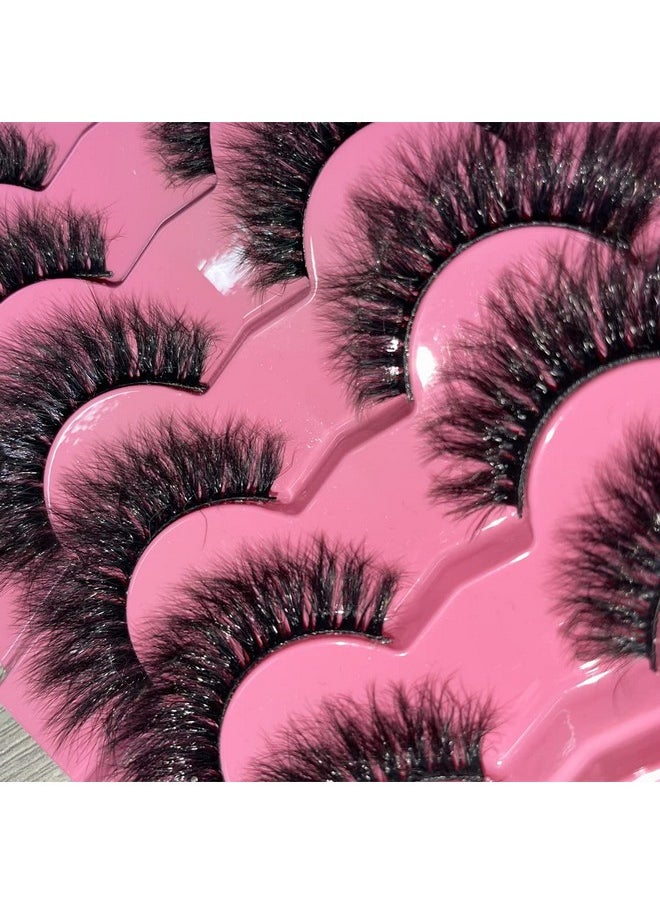 FANXITON False Eyelashes Fluffy Thick 8D Volume Wispy Faux Mink Lashes Cat-Eye 16 mm Dramatic Mink Lashes 7 Pairs Pack Eyelashes Multipack by FANXITON  - Image 3
