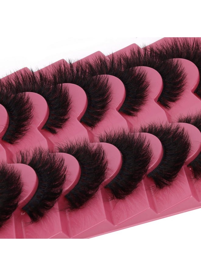 FANXITON False Eyelashes Fluffy Thick 8D Volume Wispy Faux Mink Lashes Cat-Eye 16 mm Dramatic Mink Lashes 7 Pairs Pack Eyelashes Multipack by FANXITON  - Image 5