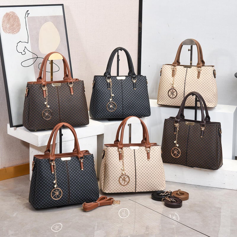 KURGOOL Purse and Handbags for Women, 3 Zip Compartments Tote Bag Designer Shoulder Purse Top Handle Satchel Bags - Image 2