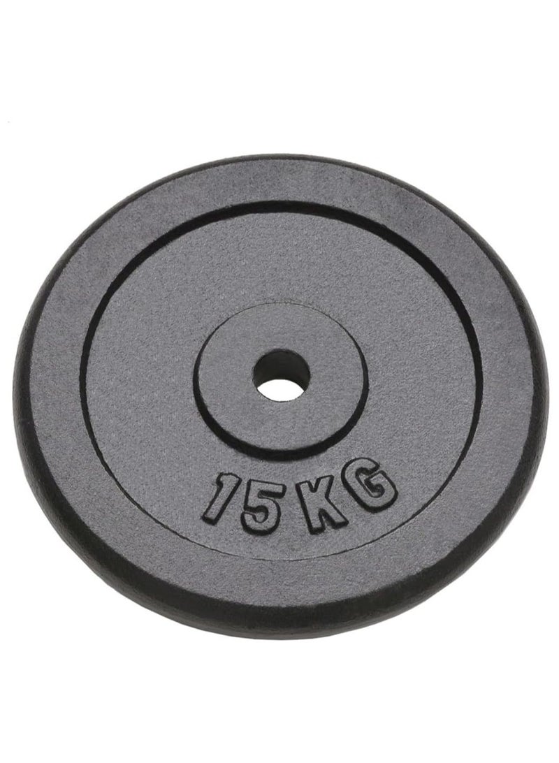 كوماندو زوج اقراص حديد من قطعتين وزن 15 كيلو للأثقال - Image 2