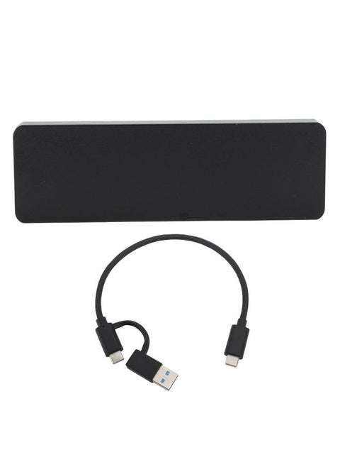 M.2 NGFF SATA B Key SSD solid state drive enclosure USB3.1 Type-C 10Gbps high-speed transmission metal hard drive enclosure tool-free hard drive enclosure with Type-C/A to Type-C double-headed data cable black